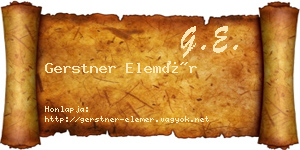 Gerstner Elemér névjegykártya